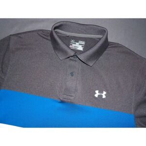 Under Armour Heat Gear Striped Performance Stretch Polo Golf Shirt Men's Medium